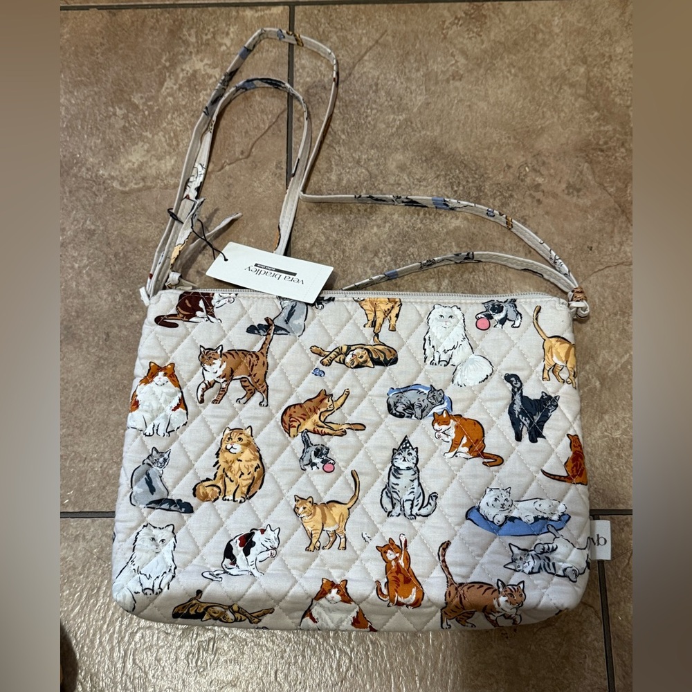 Vera Bradley A Cat's Life Large Hipster Crossbody NWT